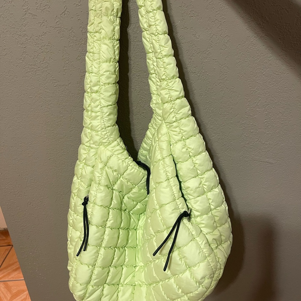 Pink Lily Quilted slouchy Women's Hobo Bag - Light Green